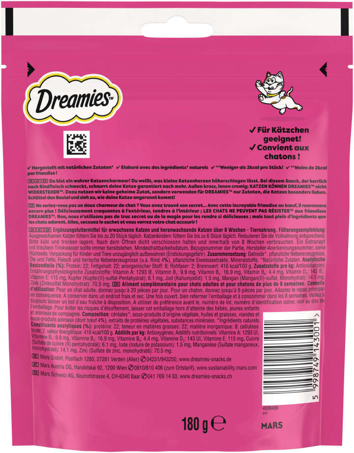 Dreamies Katzenleckerli mit Rind Megapack